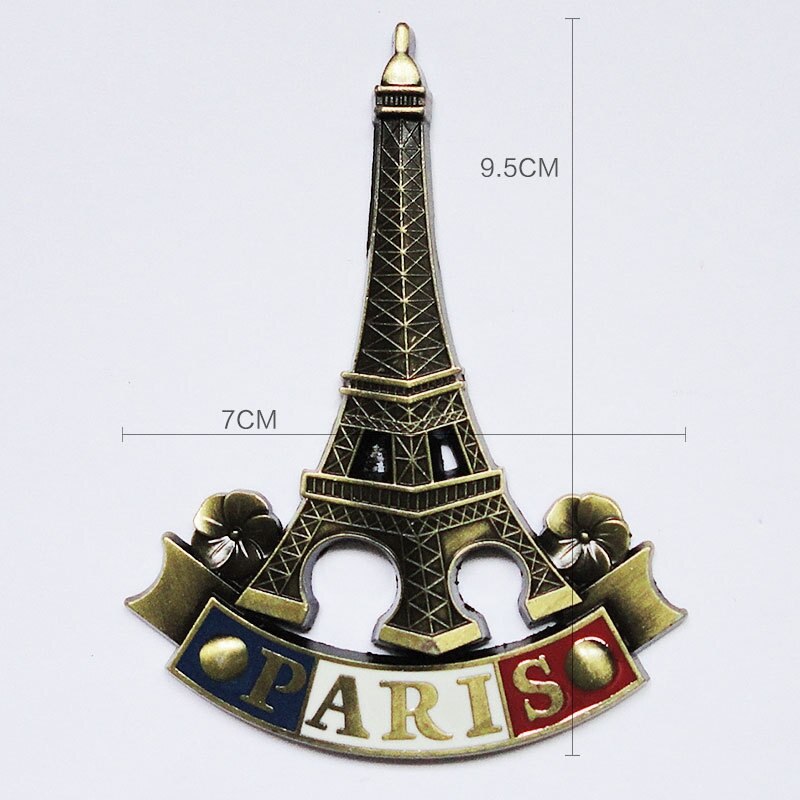 Metal Fridge Magnet 3D Eiffeltower French Paris Building Model Refrigerator Magnets Home Decor Removable Kitchen Magnet Sticker: B
