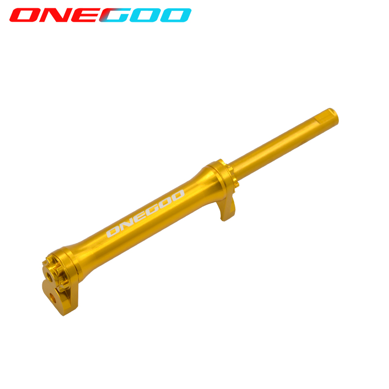 ONEGOO Easy Push Wheel Telescopic Rod for Brompton 349 Folding Bike Aluminum Alloy Trolley Bicycle Easy Wheel Bearing Wheel Rod: Gold Rod