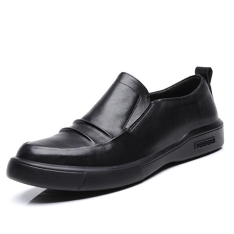 Baskets respirantes en cuir PU à plateforme pour hommes, chaussures de bureau formelles de , Style britannique,: black2 / 38