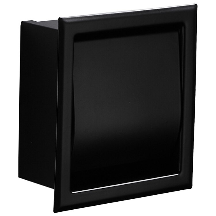 Porta carta igienica ad incasso, scatola di carta a doppio rotolo in acciaio inossidabile per bagno, portaoggetti a parete: Default Title