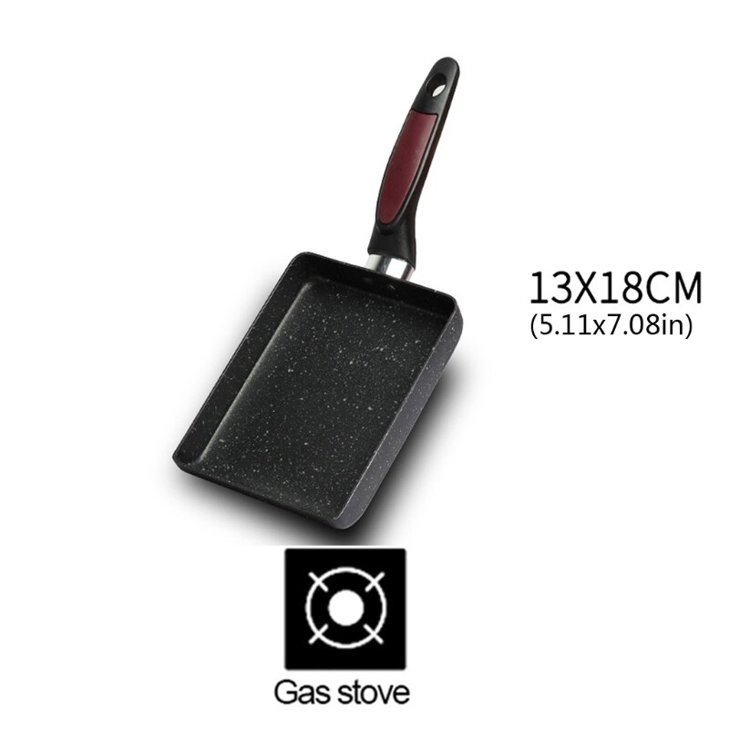 Nonstick retangulær omelet pande tamagoyaki ægpande til komfur og induktion  j0pd: 6