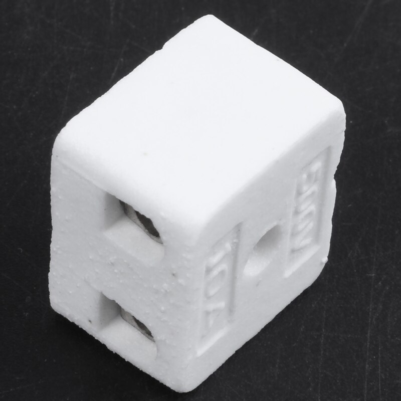 5 Pcs 2 Way 5 Hole 2W5H Ceramic Terminal Block Wire Connector 5A