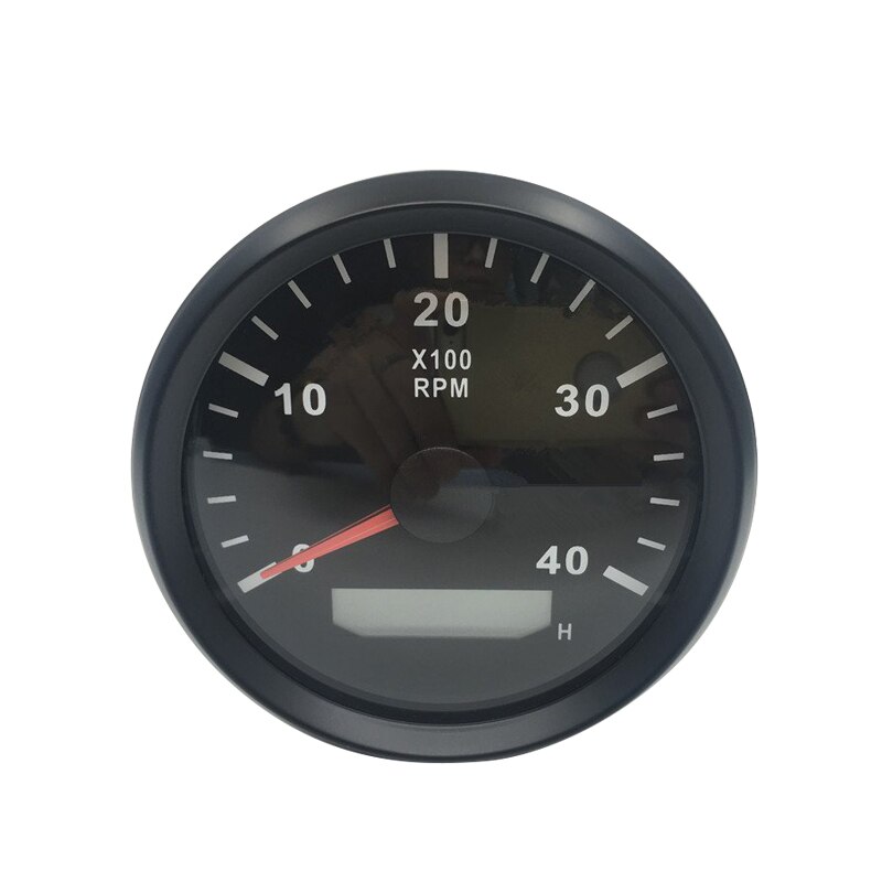 85mm Tachometer 4000RPM With Hourmeter Truck Car Boat Tacho RPM Meter Gauge REV Counter With Red Backlight