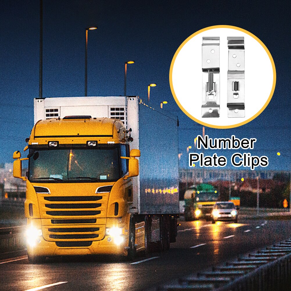 Easy Install Camper Spring Exterior Accessories Frame Holder Loaded Car Trailer Mount Bracket Stainless Steel Number Plate Clips
