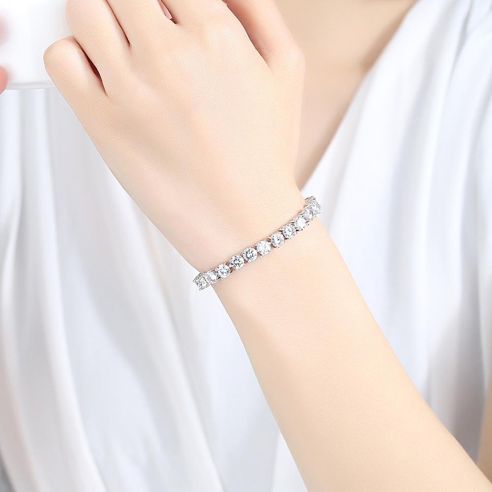 WEIMANJINGDIAN 6MM Round Cut 0.5 Carat Cubic Zirconia Crystal CZ Tennis Bracelets for Women or Bridal Wedding Jewelry