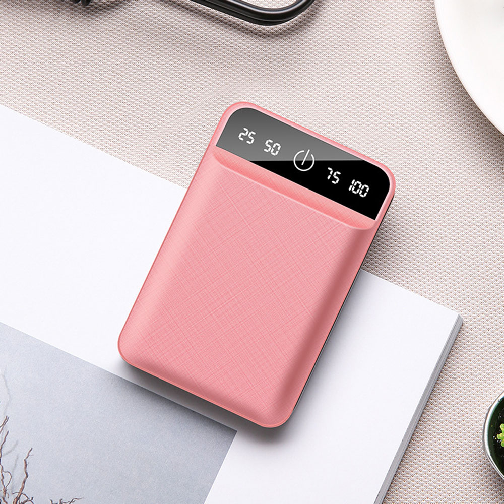 RAXFLY-Mini cargador portátil de 10000Mah para móvil, batería externa de carga rápida para iPhone, Xiaomi, Mi: 10000mAh Pink