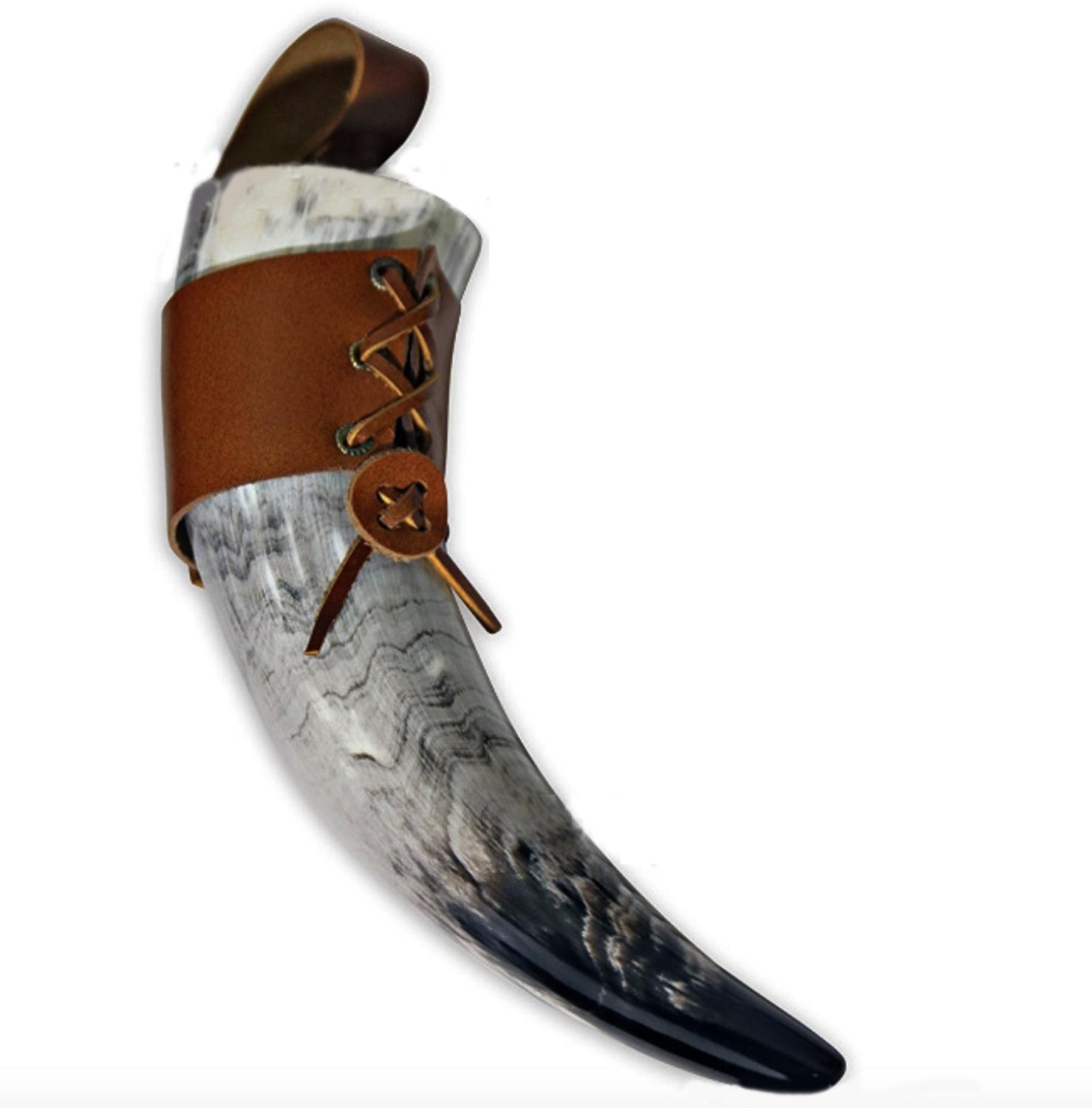 Coupe Viking médiévale de corne à boire Vintage avec support de corne pour le vin d'hydromel de bière Etc.