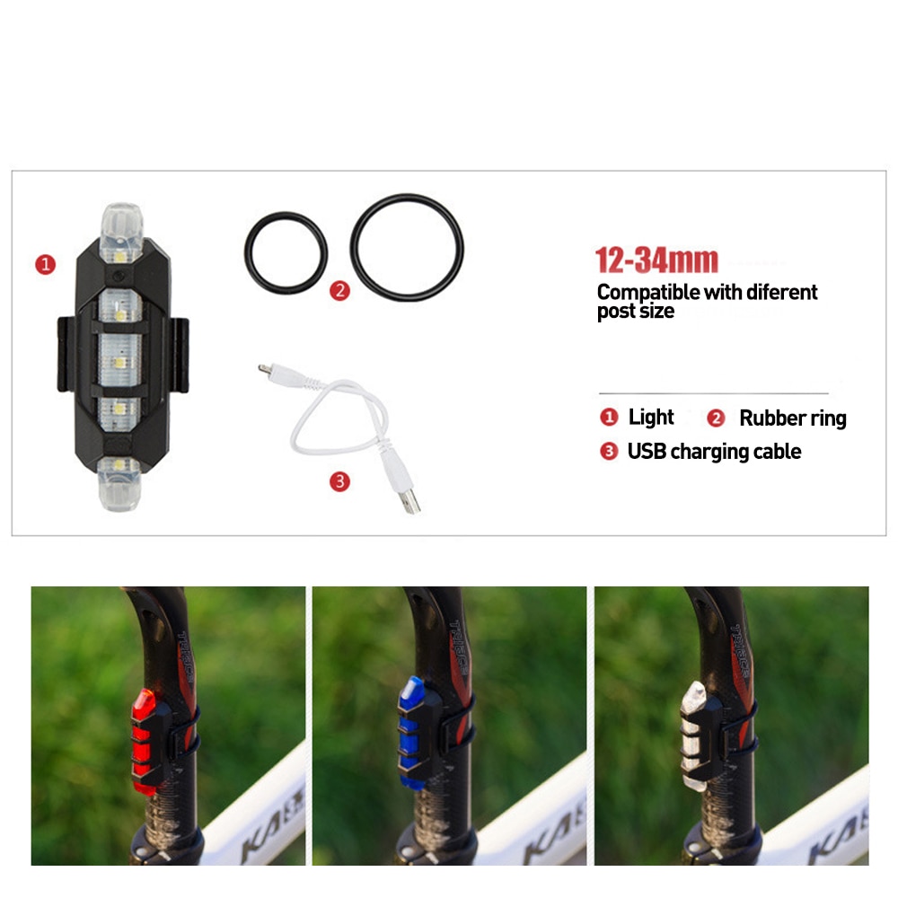 LED verlichting fiets - Achterlicht fiets - Afneembare fietslamp