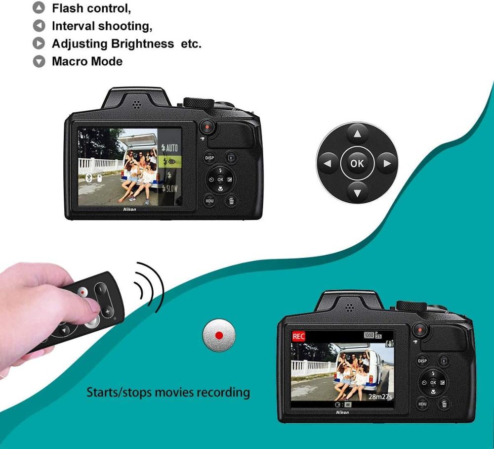 AODELAN ML-L7A Wireless Camera Remote Control Shutter Release for Nikon Zfc A1000 P1000 B600 P950 Z50, Replace Nikon ML-L7