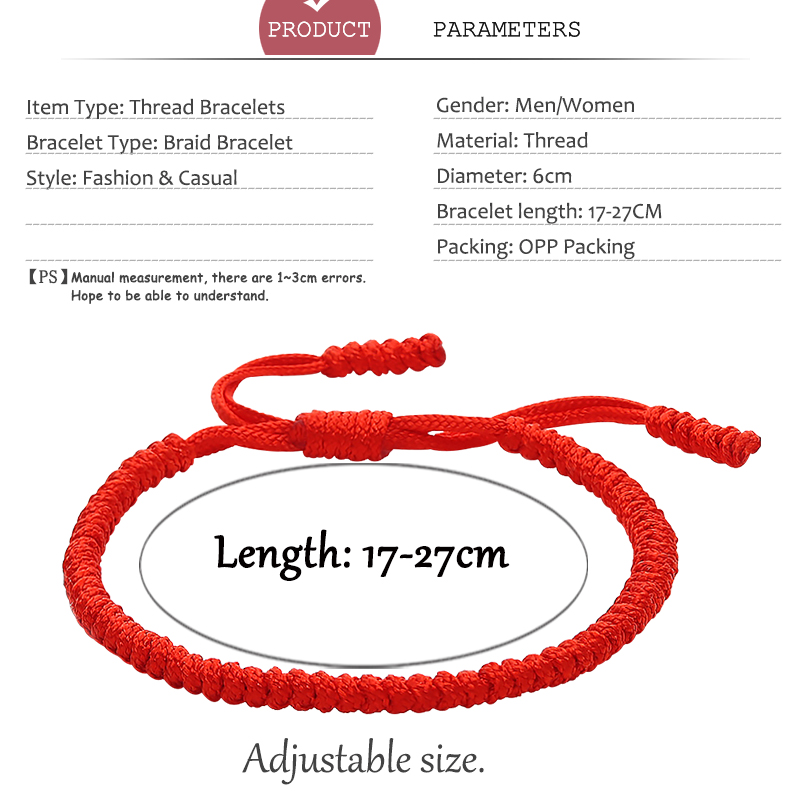 Black Red String Braided Couple Bracelet Woven Knots Lucky Rope Bracelets Bangles Men Women Anniversary Jewelry Lover