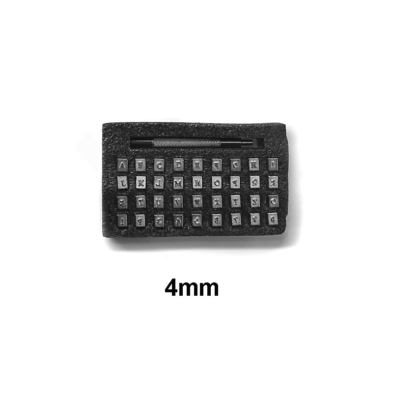 DIY Leather Stamper Tool Capital Letter Number Steel Carving Printing Handmade Logo Kit Punch Handle Craft Supplie: 4mm