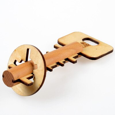 Wooden Toy Unlock Puzzle Key Classical Funny Kong Ming Lock Toys Intellectual Educational For Children Adults Stress Relief Toys: Clear