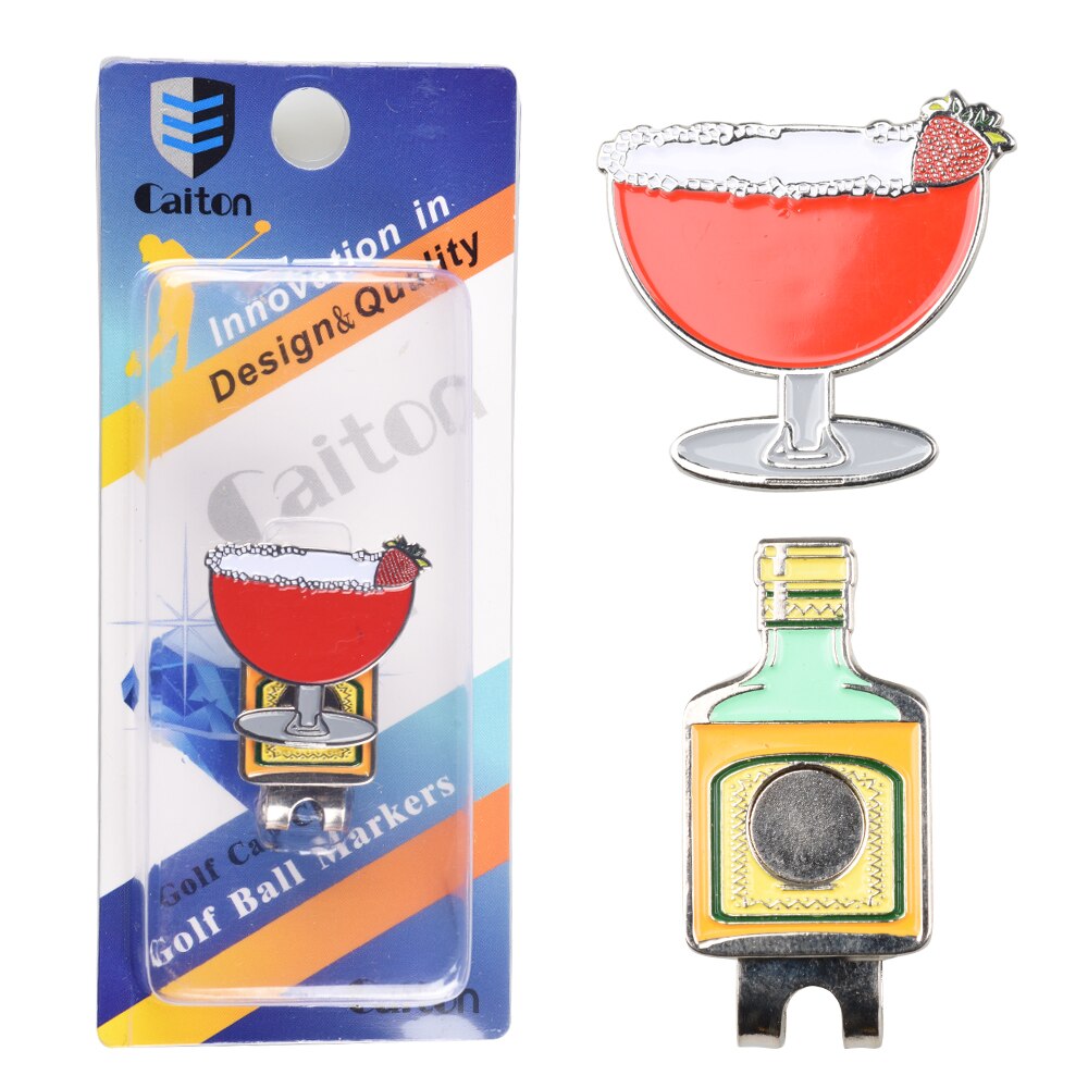 1Pcs Golf Ball Mark+Golf Hat Clip Magnetic Alloy marker golf accessories Golf Cap Clips Golf Training Aids: Dark Grey