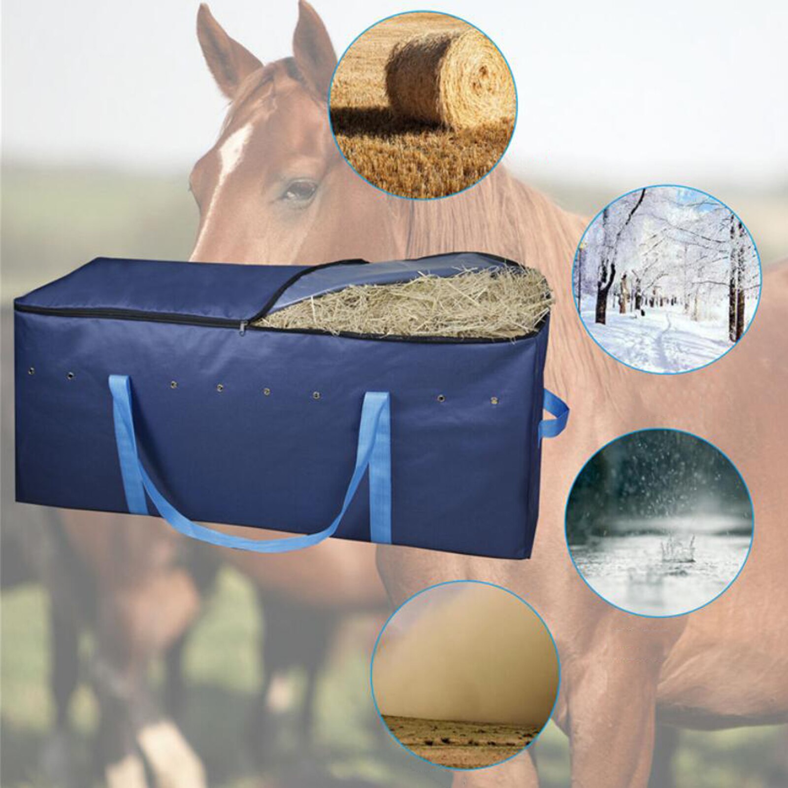 Extra Large Heavy Duty Hay Bale Carry Bag with Zipper Tote Oxford Cloth