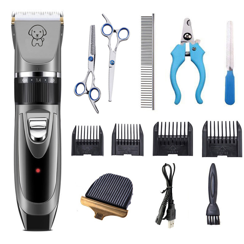 dog clippers dog hair clippers Cordless dogs grooming kit cat hair trimmer pet grooming tool USB Rechargeable Low-noise