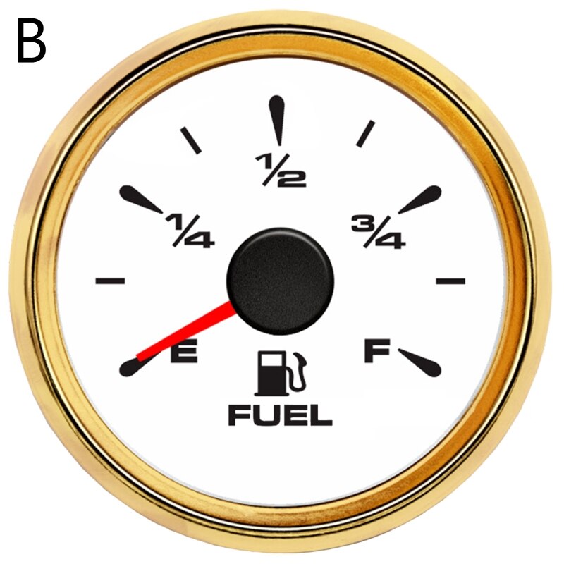 Marine Fuel Gauge Boat Gas Meter Level-Diesel Automotive for Car Vehicle SUV with LED Backlight Signal Adjustable