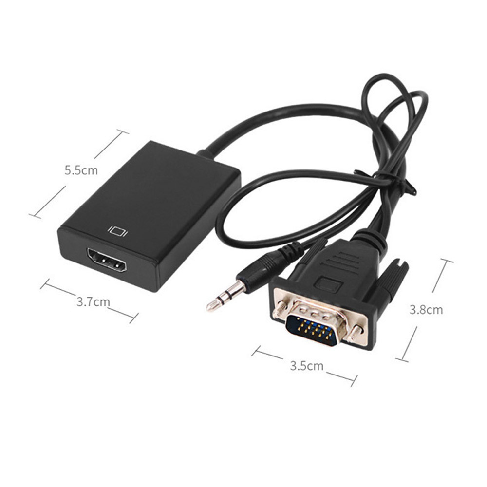 VGA Male naar HDMI Vrouwelijke Adapter Converter Kabel Met 3.5mm Audio Output 1080P VGA naar HDMI voor PC laptop naar HDTV Projector ps4