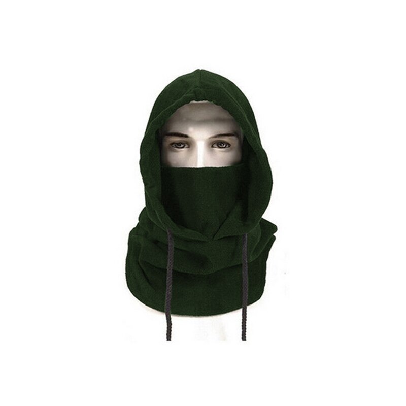 Máscara de invierno ajustable con cuello de pasamontañas y capucha para ciclismo deportivo accesorios de motos para hombres y mujeres: Green