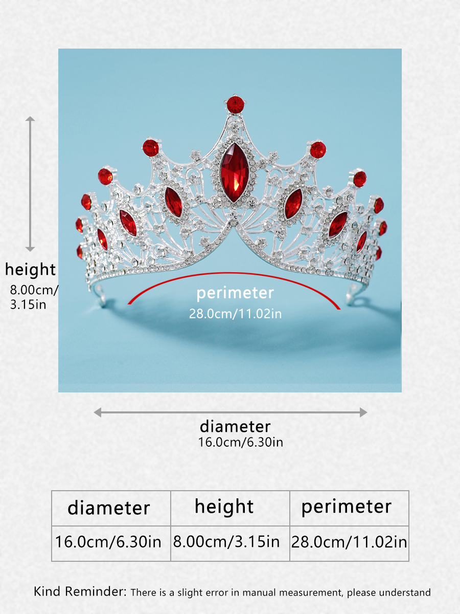 Itacazzo bridal headwear crown, classic red - ColourTiras suitable for women's weddings and birthday parties: Black Gun Plated