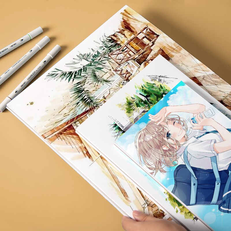 Drawing Paper Mark Pen Drawing Book Cartoon Opaque Paper A3/A4/B5 Mark Pen Color Acrylic Drawing Book Graffiti Art Book