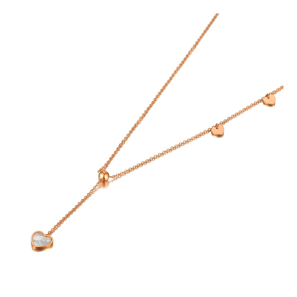 Lokaer-collier pendentif bohème pour femmes, Original en acier inoxydable, chaîne d'amour et de cœur, breloque, bijoux, N20191: Or Rose Couleur