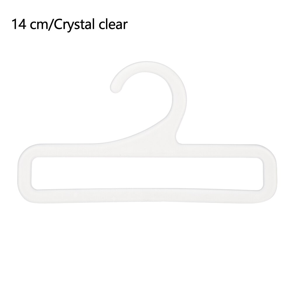 Mini cintre rectangulaire, en plastique épais, antidérapant, pour écharpe, culotte, chaussette, 14cm/17cm, 1 pièce: crystal clear 14 cm