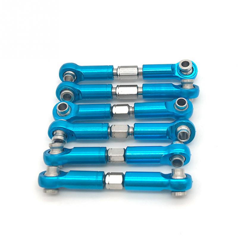 6 pçs ajustável metal ligação puxar haste frente/traseiro servo link para wltoys a949 a959 a969 a979 k929 rc carro atualizar reposição