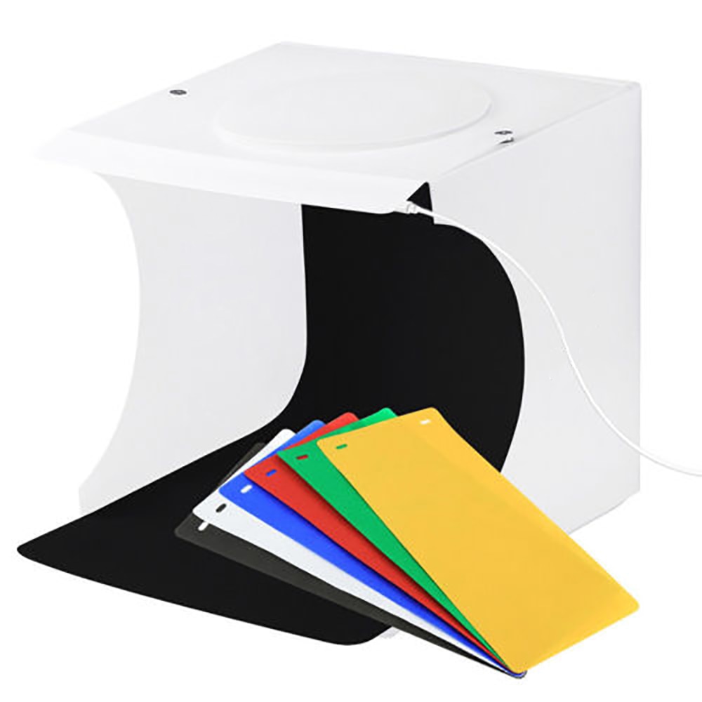 Opvouwbare draagbare 1100lm lichtbakken softbox licht foto verlichting studio opnametent fotografie box kit met 6 kleuren achtergronden