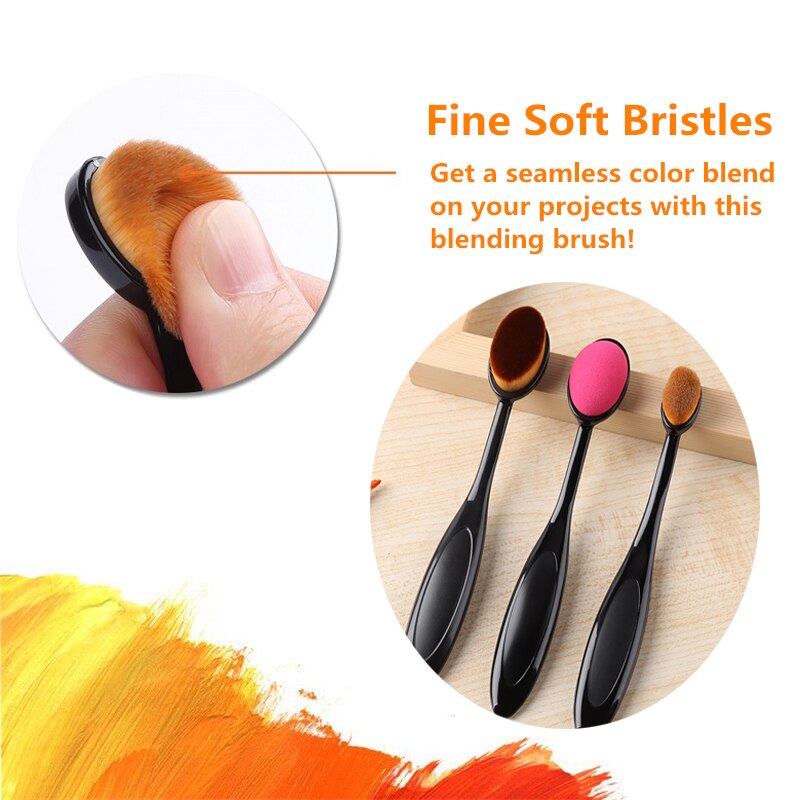 Brochas de mezcla de tinta para manualidades, dibujo, pintura, pinceles de maquillaje, tarjeta de álbum de recortes, plantilla de plástico, cerdas suaves finas, herramienta de bricolaje