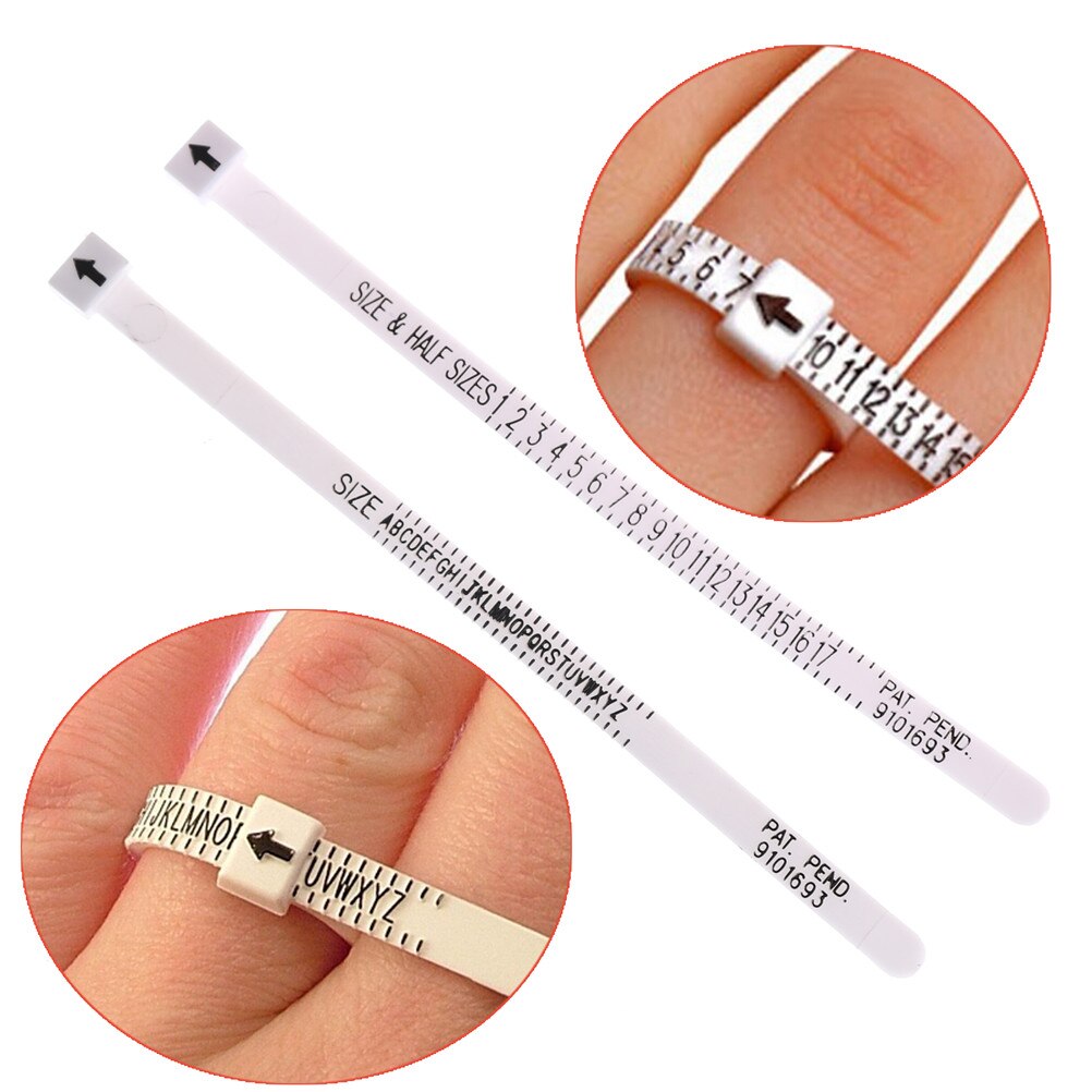 US UK Check Size Ring Sizer Scale Gauge Finger Stick Mandrel Measurement Jewelry Tools