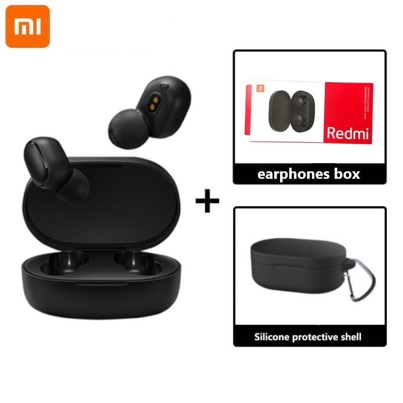 Xiaomi Redmi Airdots 2 Originele Tws Bluetooth 5.0 Ruisonderdrukking Met Mic Ai Controle Redmi Airdots S Echte Draadloze Headset: Free case 3