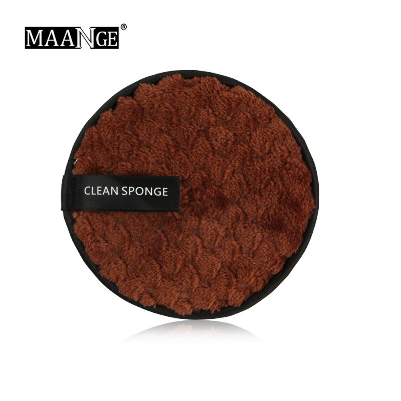 Microfiber Cloth Pad Makeup Remove Facial Cleaner Towels Soft Flannel Sponge Puff Reusable Cleansing Cosmetics Makeup Remover: brown