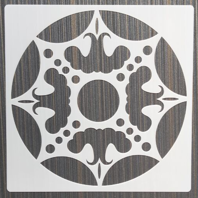 1Pcs 20*20Cm Eenvoudige Mandala Diy Gelaagdheid Stencils Muur Schilderen Meubels Plakboek Kleuring Embossing Album Decoratieve Template: Light Grey