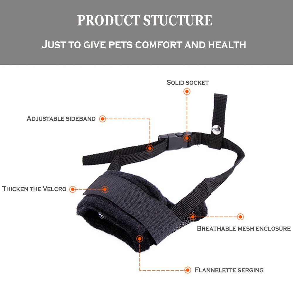 Dog Muzzle Pet Masks Adjustable Mesh Breathable Small Dog Mouth Muzzle Anti Bark Bite Chew Training Accessories Schnauzer