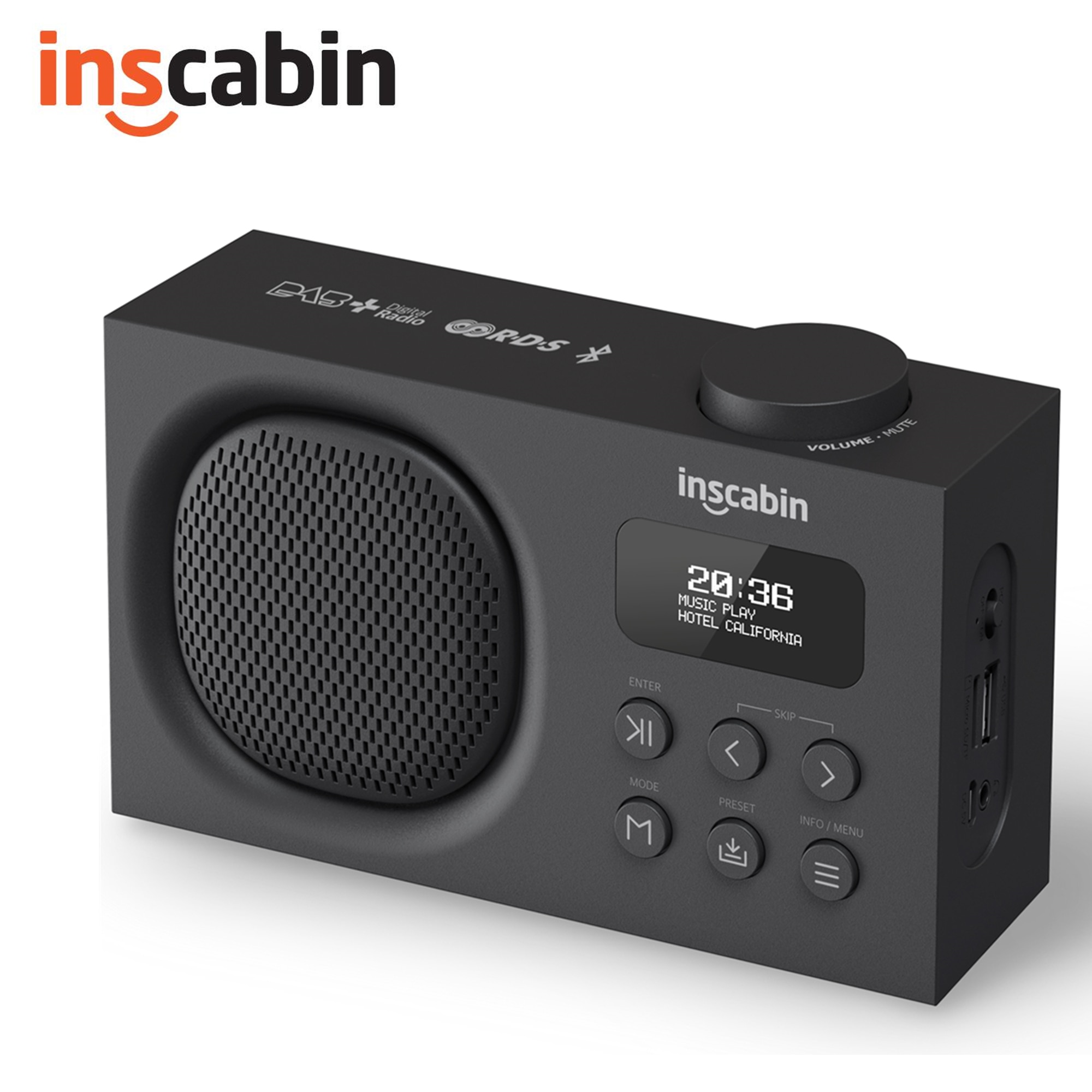 Inscabin P2/P9 Portable DAB/DAB+ FM Digital Radio/Wireless Speaker with Bluetooth/Dual Alarm Clock/Rechargable Battery