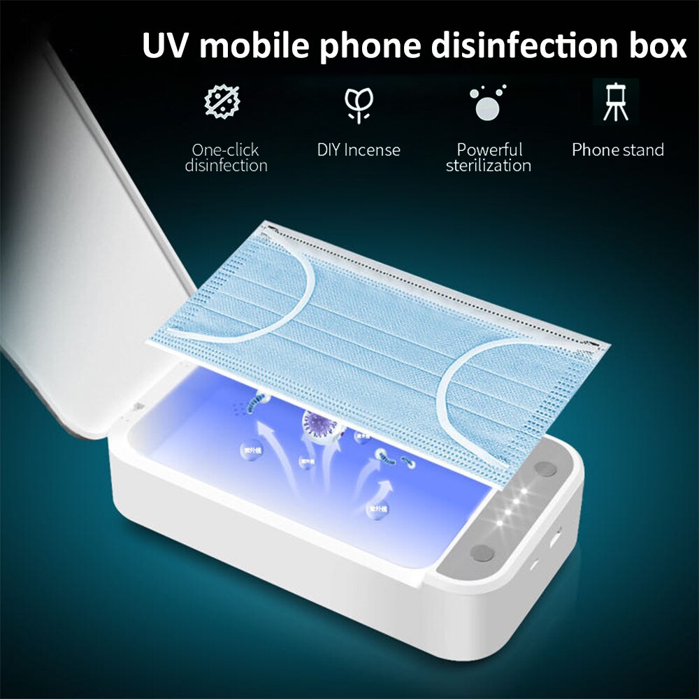 UV Light Sterilizer Box Phone Cleaner Personal Mask Sanitizer With Phone Wireless Charger For Jewelry Sterilization Disinfection