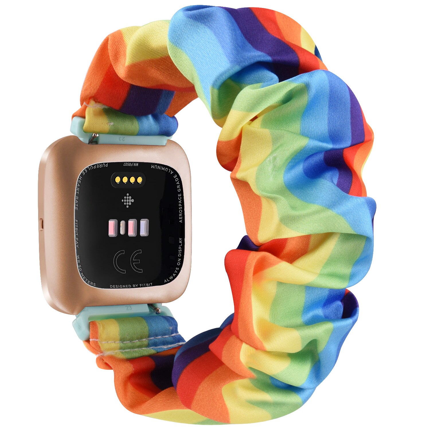 Scrunchie Gummiband Band Für Fitbit Versa 2 Versa Lite Gurt Ersatz Stoff Uhrenarmbänder Weiche Armbinde Für Fitbit Versa 2: bunt / Größe L