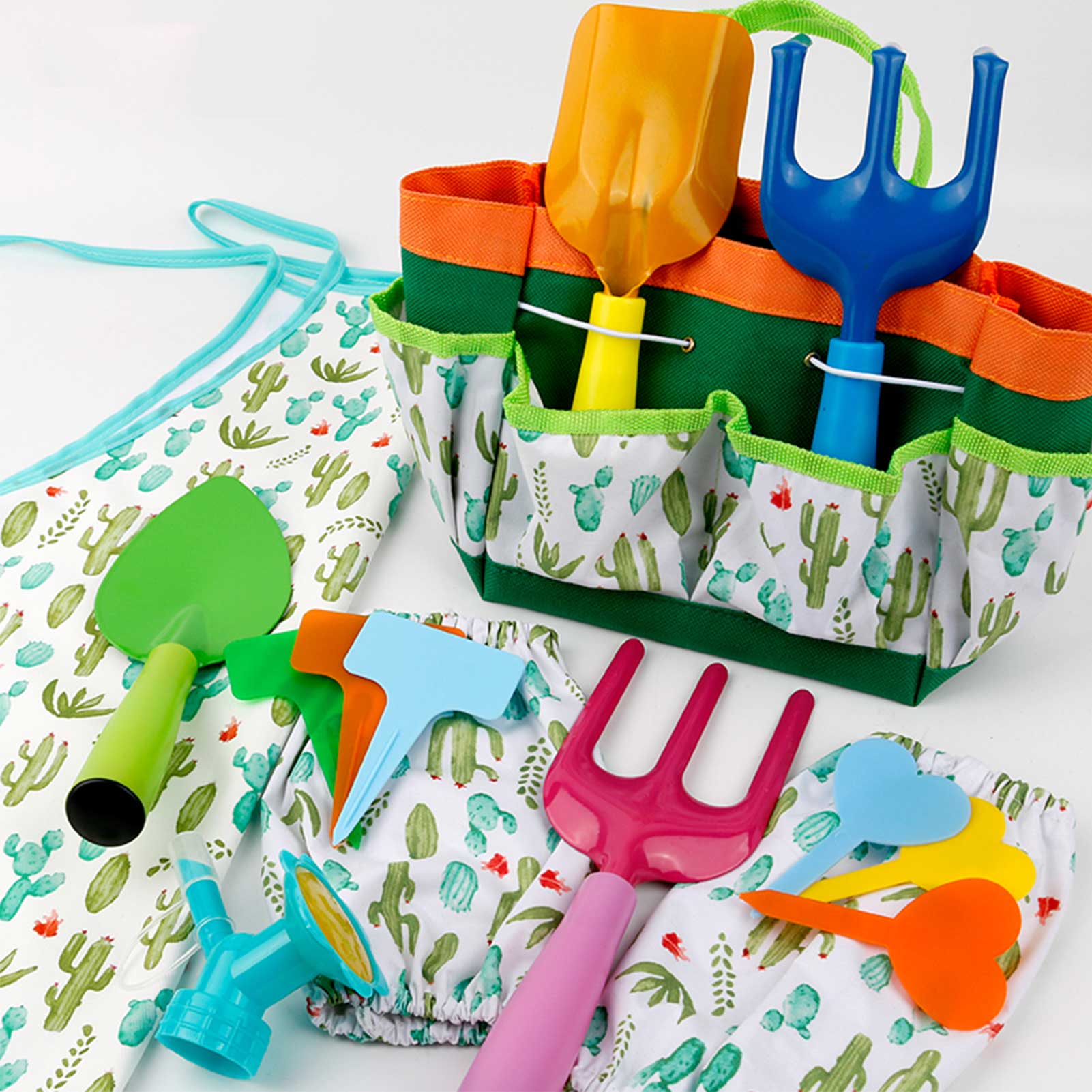 Kids Tuinieren Set Kids Interessante Tuinieren Tool Mini Troffel Rake Schop Vork Gieter Schort Toolkit Fun Voorschoolse Speelgoed