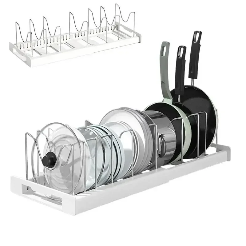 Estante de cocina ajustable y extensible para guardar ollas y utensilios en gabinetes, encimera, cuenco y estante para platos