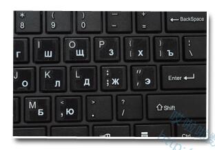 Pegatinas de plástico ecológico para teclado de letras rusas, color blanco, fondo transparente