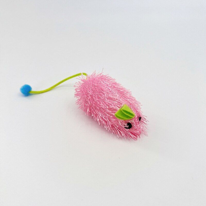 Simulation Maus Katze Spielzeug Lustige Weiche Katzenminze Plüsch Maus Klang Quietschende Spielzeug für Katzen Beißen Widerstand Interaktive Kätzchen Haustier Spielzeug: kurz Schwanz Rosa