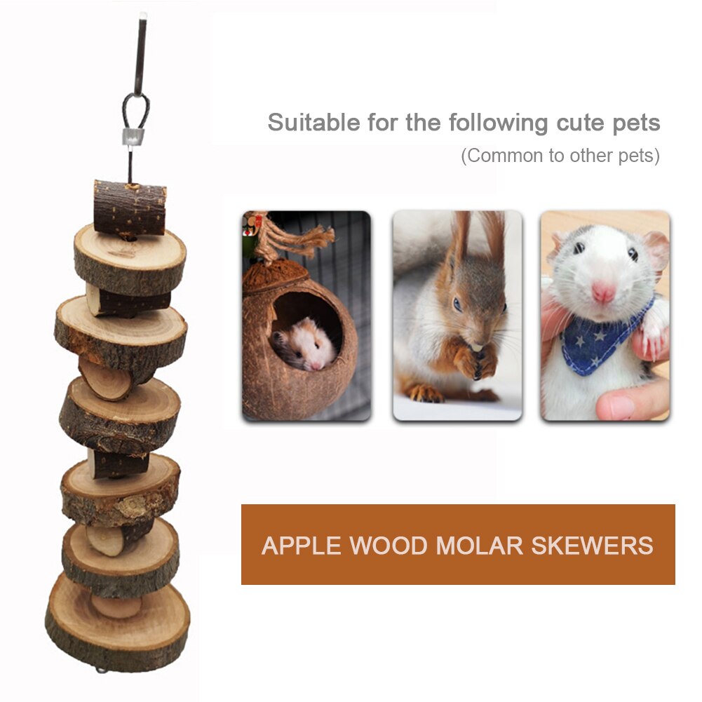 Juguete masticable de madera para hámster, accesorios de jaula para mascotas pequeñas,
