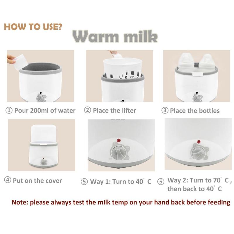 24 Hours Constant Temperature Baby Double Bottle Milk Warmer Sterilizer