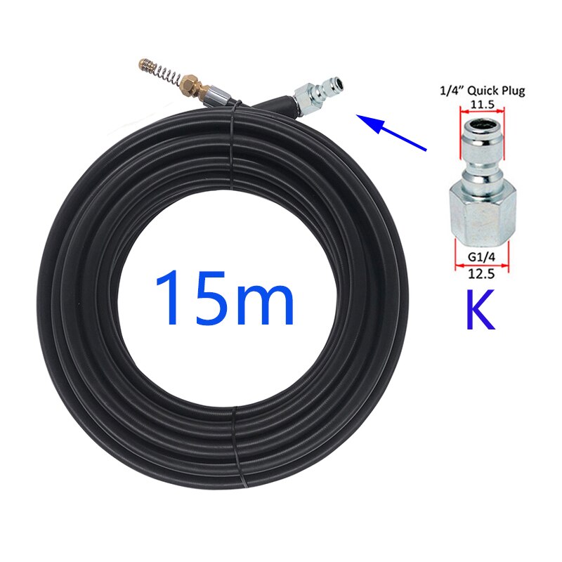 15 Meter Riool Drain Tuinslang Baggeren Schoner Kits Voor Karcher Lavor Interskol Huter Nilfisk Stihl Elitech Hogedrukreiniger: YELLOW