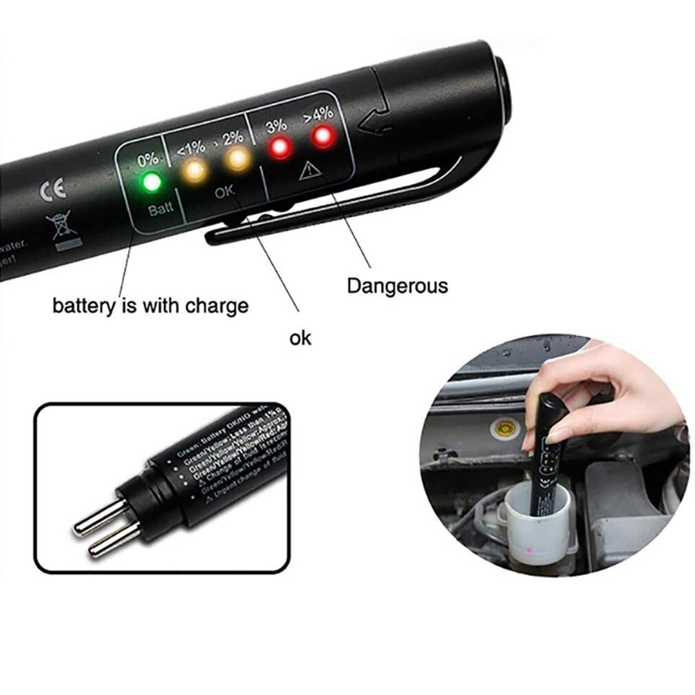 Brake fluid tester universal car brake fluid tester for testing DOT3 DOT4 DOT5 digital tester check pen automotive testing tool