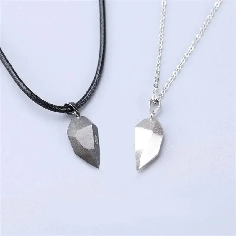 Amor imán pareja Color a juego collar Simple deseando piedra Heartbreak costura colgante hombres y mujeres joyería