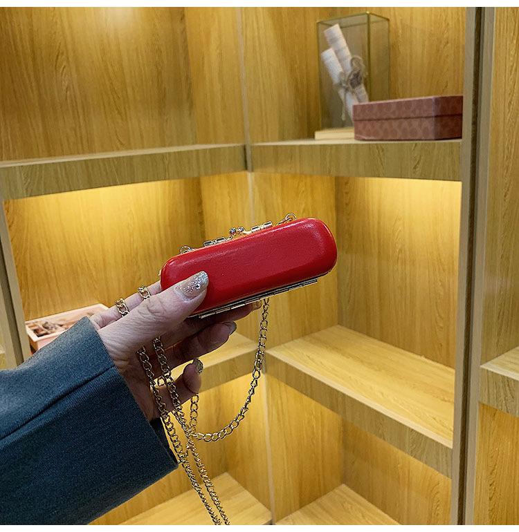 Mini Lippenstift Halfter Schulter Tasche mit Spiegel Faux Leder Frauen Abnehmbare Kette Reise Crossbody Geldbörse machen-hoch Lagerung Handtasche: verrotten