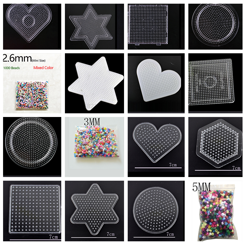 1000 Mixed Color 2.6mm/3mm/5mm Mini Hama Beads EVA Handmade Cartoons Material DIY Lover Fuse/Hama/Perler Beads Opp Bag