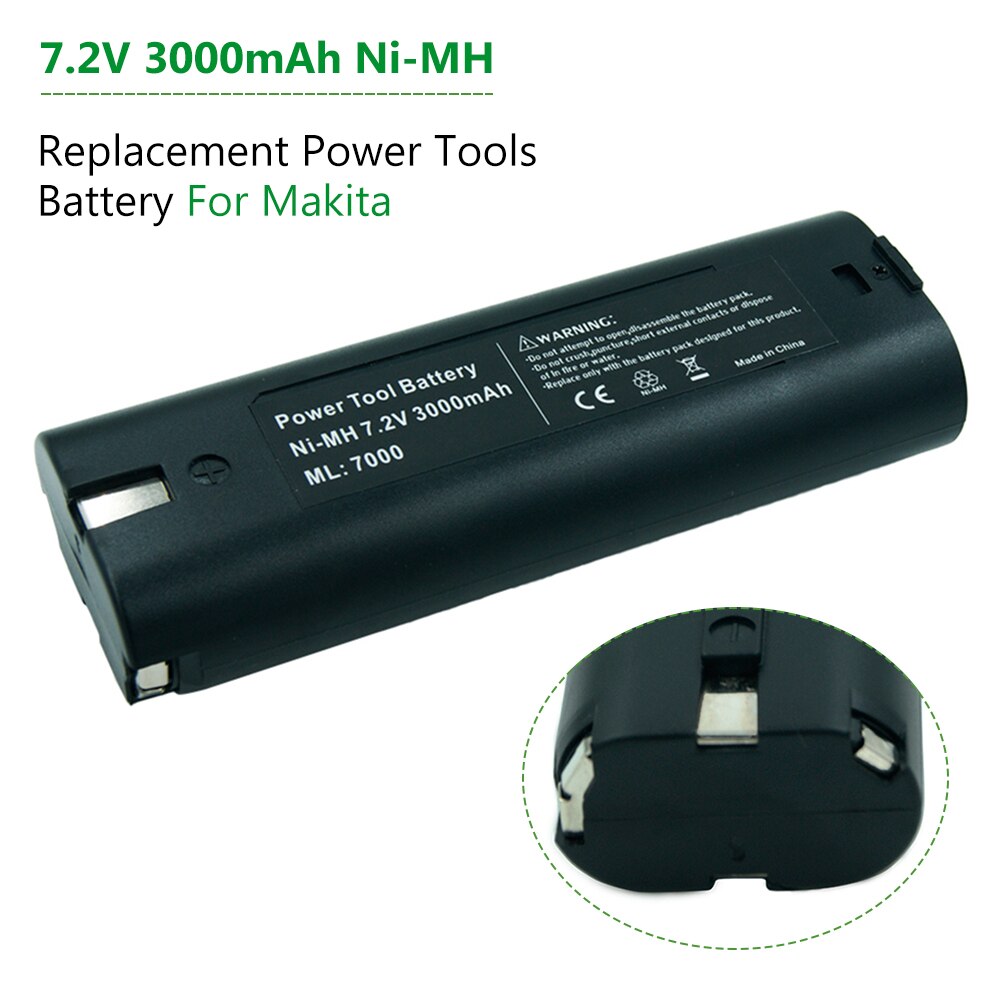7.2v Ni-Mh 3000mAh Rechargeable Battery for Makita 7000 7002 7033 6002D 6010D 6018D 6019D 9200D Power Tools Battery