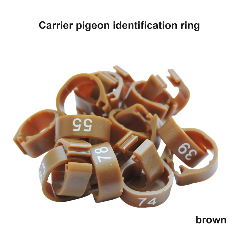 100Pcs Duif Been Met Gevogelte Duif Vogel Papegaai Clamp Ring Met Voet Ring Vogel Markering Ring Huisdier Vogel Benodigdheden vogel Accessoires: brown